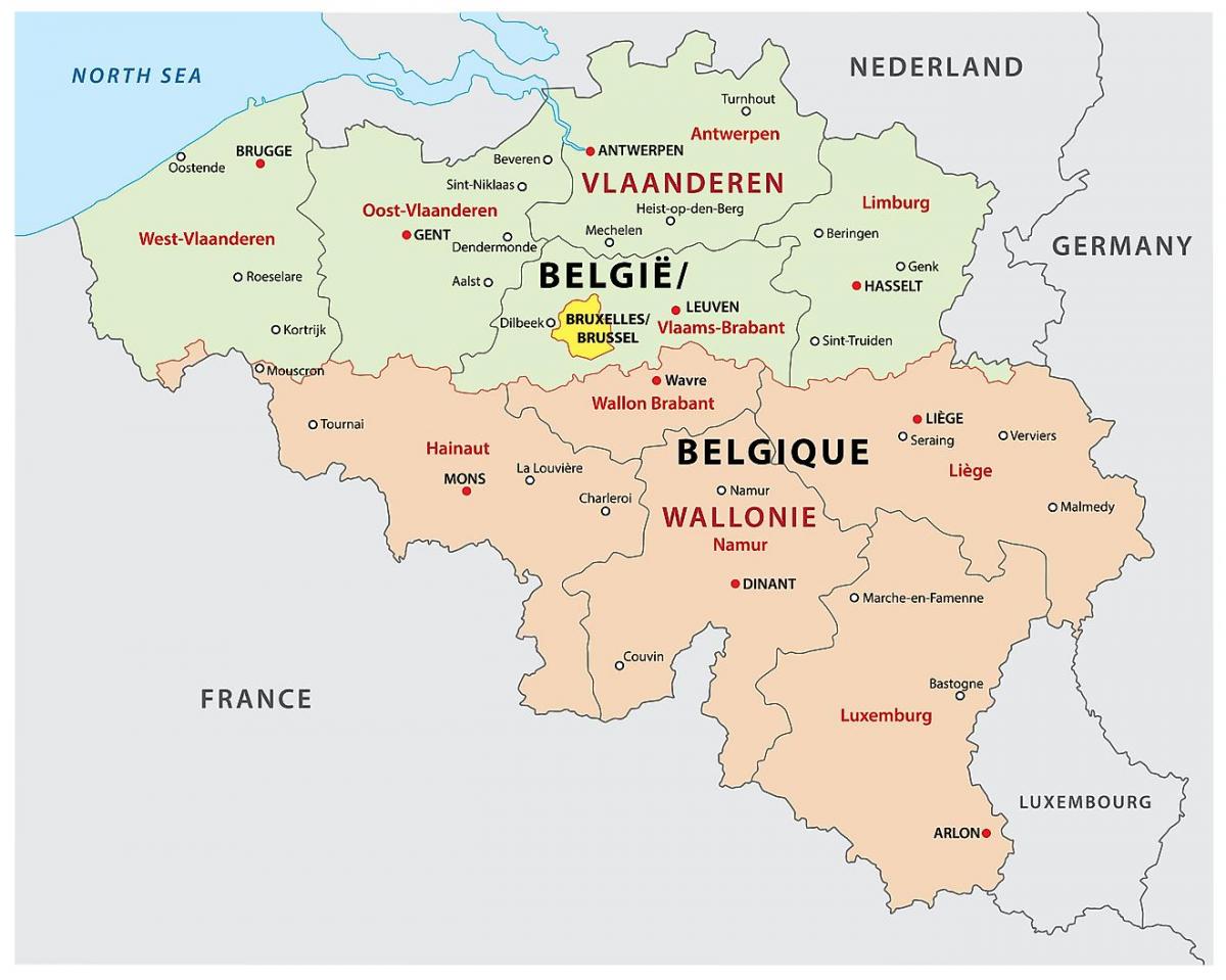 Mappa del Belgio